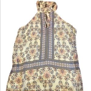 Blue Rain women’s floral button up high neck tank size medium